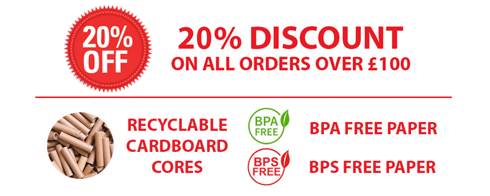 Till Rolls Thermal Paper Rolls, PDQ Rolls, Credit Card Machine Rolls, Restaurant Waitress Order Pads, Brown Kraft Takeaway Gifting Bags