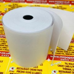 2 Ply 76mm Non Thermal Kitchen Printer Paper Till Roll White / White