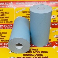 57mm x 30mm Thermal Credit Card Machine Receipt Paper PDQ Rolls Till Rolls Blue