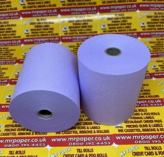 Drystream Laundry Rolls Dry Cleaning Rolls Wet Strength Receipt Rolls Purple Mauve Lilac 76mm x 76mm