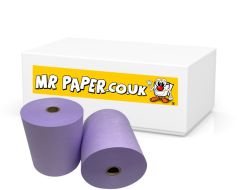 Drystream Laundry Rolls Dry Cleaning Rolls Wet Strength Receipt Rolls Purple Mauve Lilac 76mm x 76mm