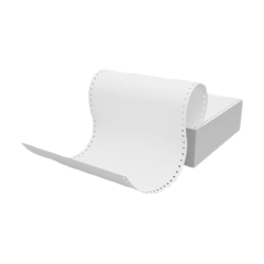 Listing Paper Fanfold Tractor Feed Paper  11" x 9.5" - 280mm x 241mm  1 Part (1 Ply)  Box of 2000 Sheets