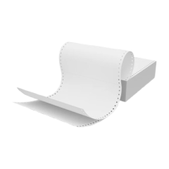 Listing Paper Fanfold Tractor Feed Paper  11" x 9.5" - 280mm x 241mm  2 Part (2 Ply)  Box of 1000 Sheets