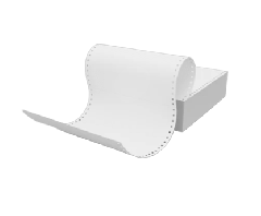 Listing Paper Fanfold Tractor Feed Paper  11" x 9.5" - 280mm x 241mm  1 Part (1 Ply)  Box of 2000 Sheets