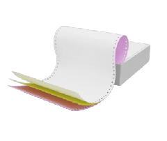 Listing Paper Fanfold Tractor Feed Paper  11" x 9.5" - 280mm x 241mm  3 Part (3 Ply)  White Pink Box of 700 Sheets