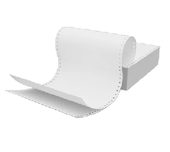 Listing Paper Fanfold Tractor Feed Paper  11" x 9.5" - 280mm x 241mm  2 Part (2 Ply)  Box of 1000 Sheets