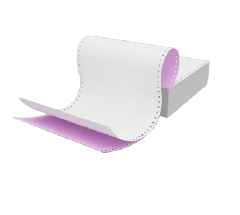 Listing Paper Fanfold Tractor Feed Paper  11" x 9.5" - 280mm x 241mm  2 Part (2 Ply)  White Pink Box of 1000 Sheets