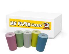 57mm x 30mm Thermal PDQ Receipt Paper Card Machine Till Rolls Yellow White Pink Green Blue Mixed